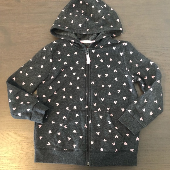 Cat & Jack Other - Cat and Jack Heart zip up hoodie sz S(6/6x)